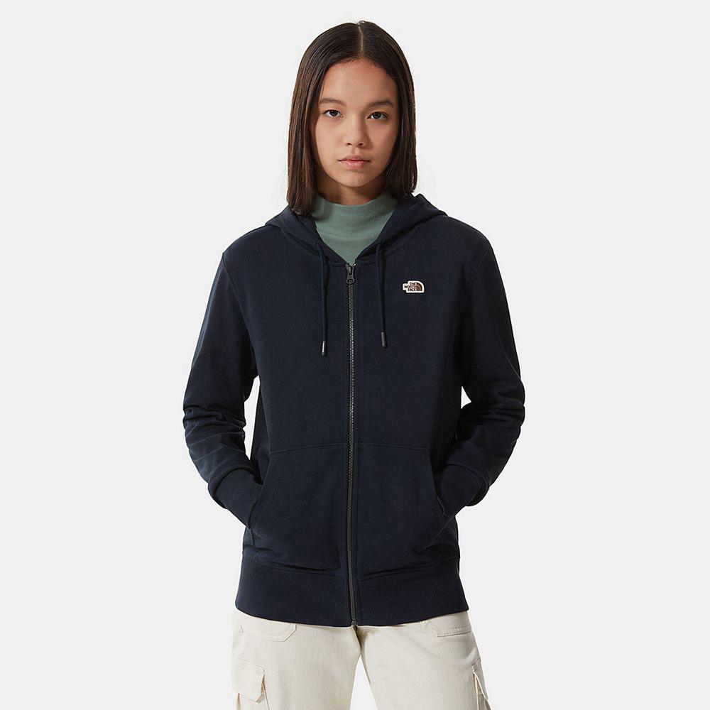 The North Face Scrap Graphic Zip-Up Γυναικεια Φούτερ Hoodie - Σκουρο Μπλε (GDBQ45910)